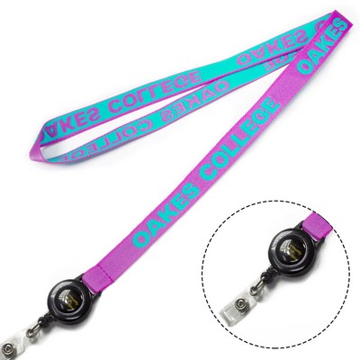1/2" Woven Lanyards w/ Retractable Reel Combo