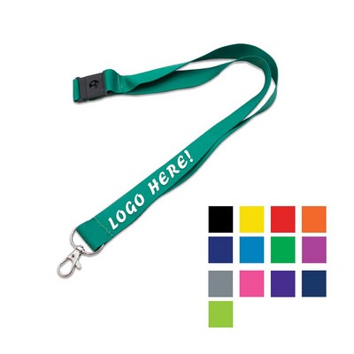 Custom 1" Polyester Lanyard w/ Lobster Claw & Safety Breakaway